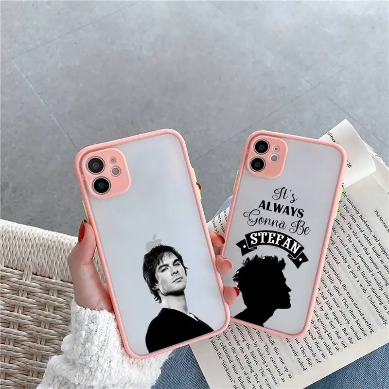 

The Vampire Diaries Phone Case Pink matte transparent For iPhone 7 8 x xs xr 11 12 pro plus max mini Clear Funda