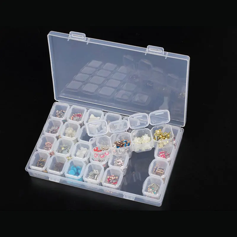 28 сетки Слоты хранение для принадлежностей дизайна ногтей коробка ювелирных
