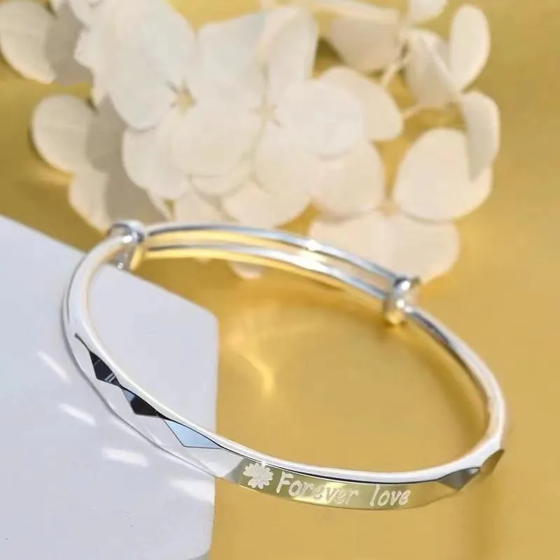 Женский браслет из серебра 999 пробы с бриллиантами японские и Южнокорейские