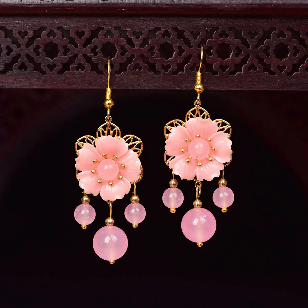 Ювелирные серьги Yunnan в национальном стиле женская бижутерия корейские милые