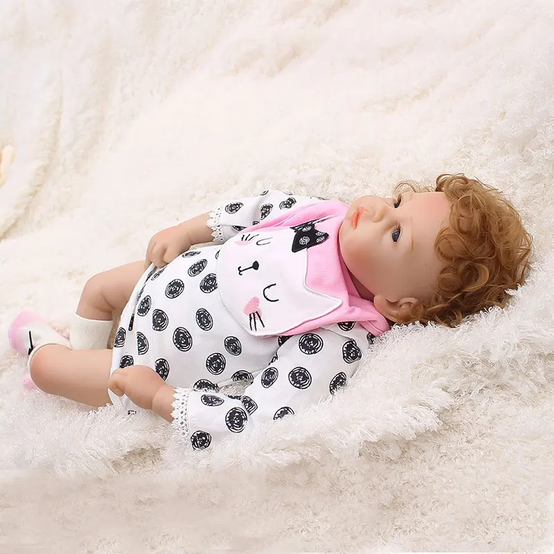 53 см Reborn Baby Dolls FDA Мягкий силикон кукла для новорожденных виниловые игрушки куклы для девочек вьющиеся волосы детские куклы дети мама Playmates