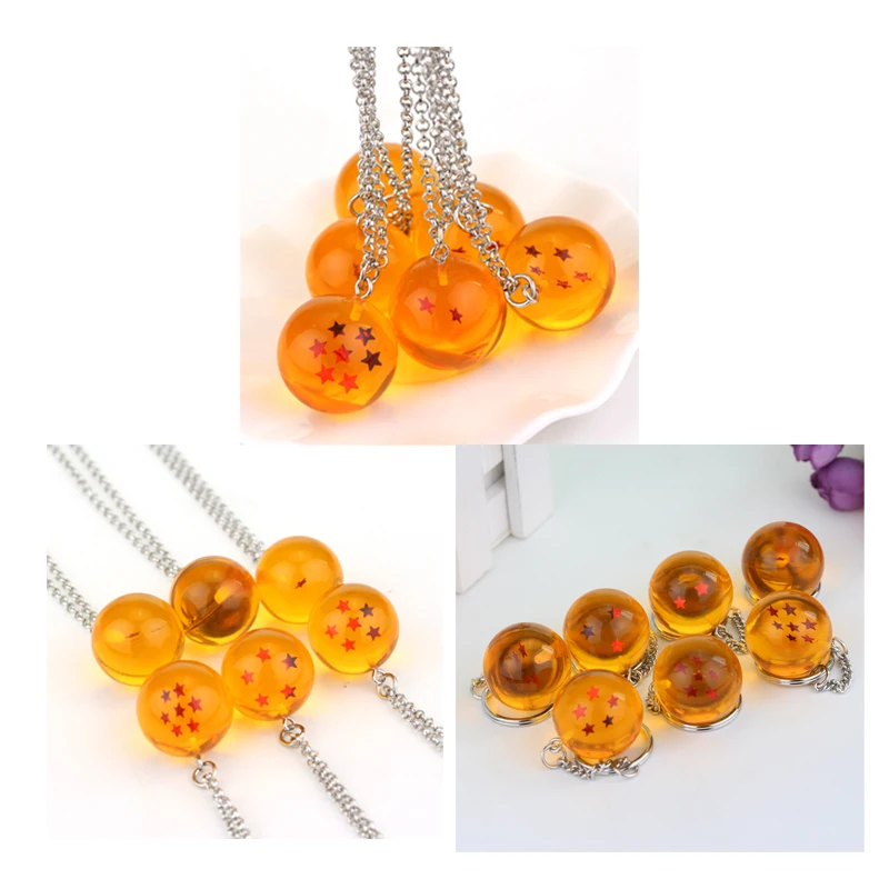 

Popular Japanese Anime Dragon Series 1-7 Star Resin Dragon Pendant Keychains Keyrings For Women Men Cosplay Gift