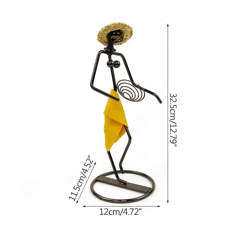 

Creative Metal Girl Figurine Abstract Straw Hat Girl Flower Pot Modern Art Ornament Home Decoration Accessories Desktop Ornament