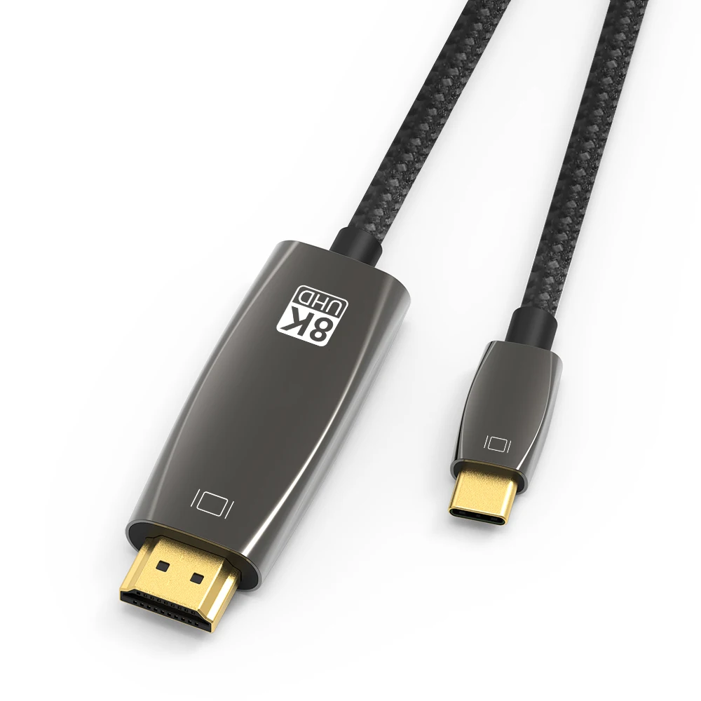 Кабель 8K @ 30 Гц 4K 120 USB C Type-C к HDMI-совместимый кабель из цинкового сплава версия HD для