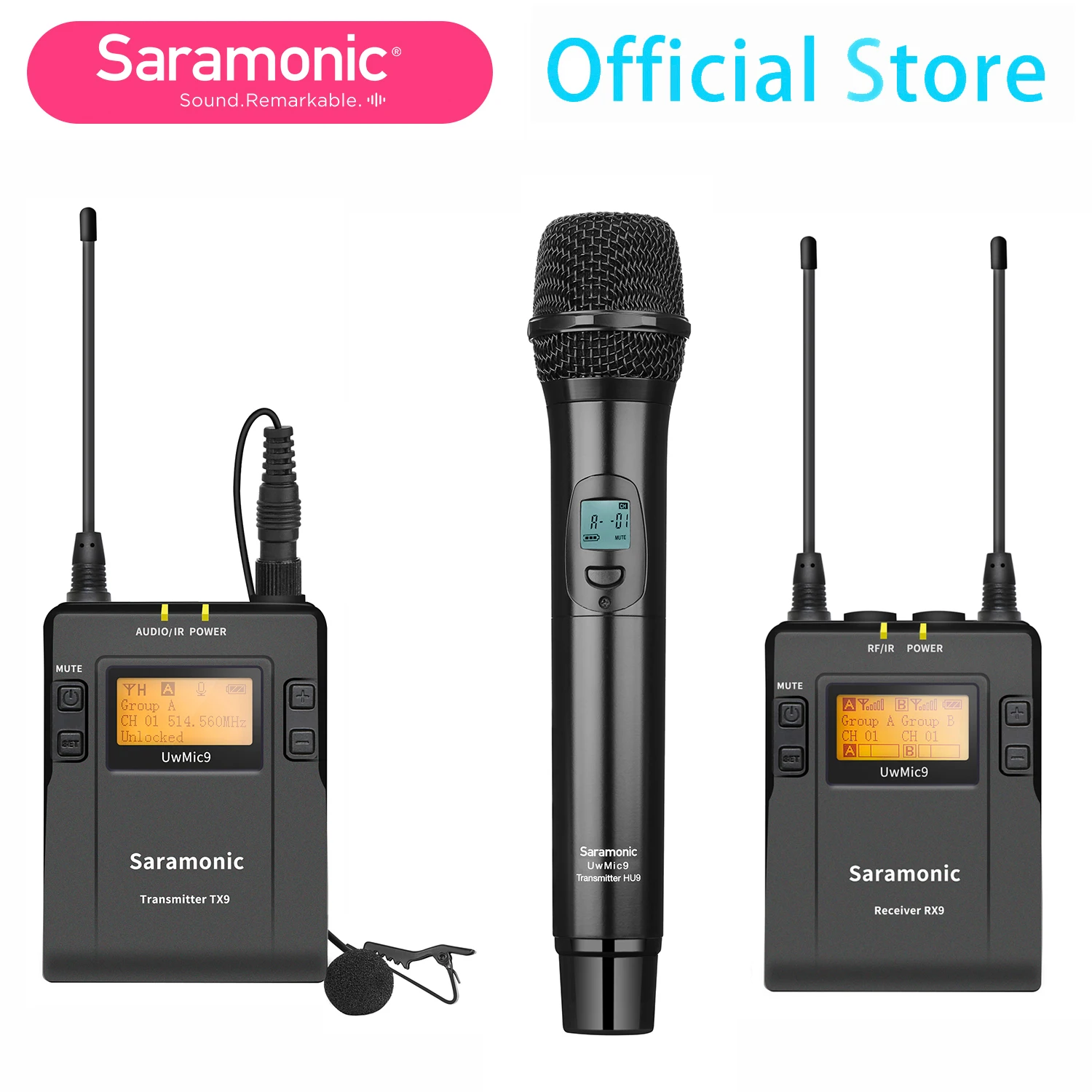 Беспроводная петличная микрофонная система Saramonic UwMic9 Kit3/4 UHF для цифровых
