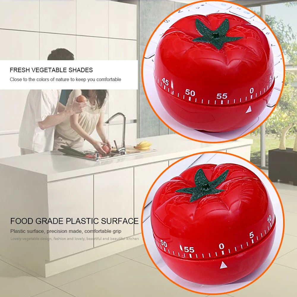 1PC New 1-60min 360 Degree Tomato Timer Mechanical Countdown Reminder Alarm Kitchen Gadgets |