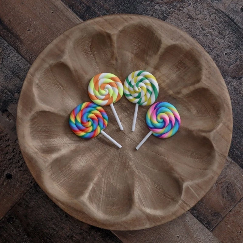 

B36E Handmade Baby Soft Pottery Lollipop Newborn Photography Props Decorations for Infant Photo Shooting Posing