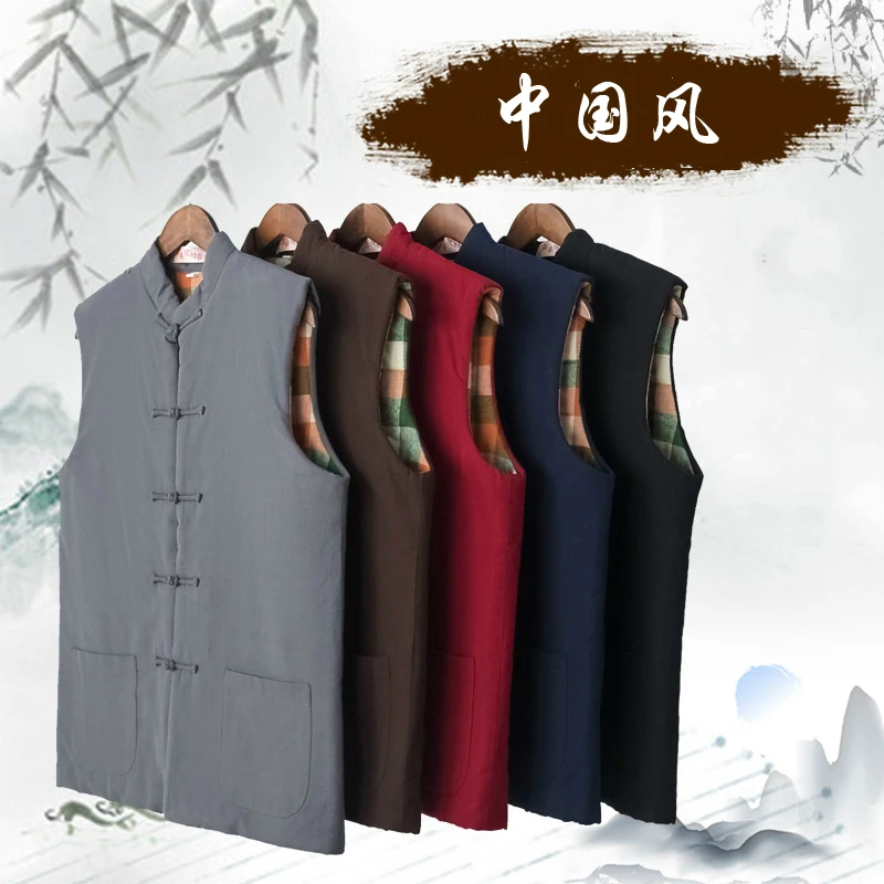 Китайский традиционный ретро стиль Qipao пальто Модные мужские хлопковые топы