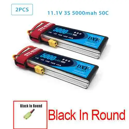 2 шт. DXF Lipo Батарея 2S 3S 7,4 V 11,1 V 6500 мА/ч, 5200 мА/ч, 60C 120C 50C 100C AKKU LiPo Батарея для Rc вертолет RC автомобиль Лодка - Цвет: 2PCS5200 BLACK
