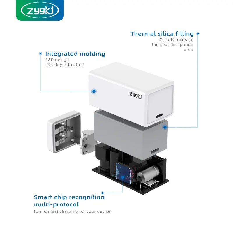

ZYG 65W QC4+PD3.0 Type-C Port IPhone 12Pro Mobile Phone Fast Charger,Suitable For Xiaomi Samsung,Huawei And Laptop Quick Charing