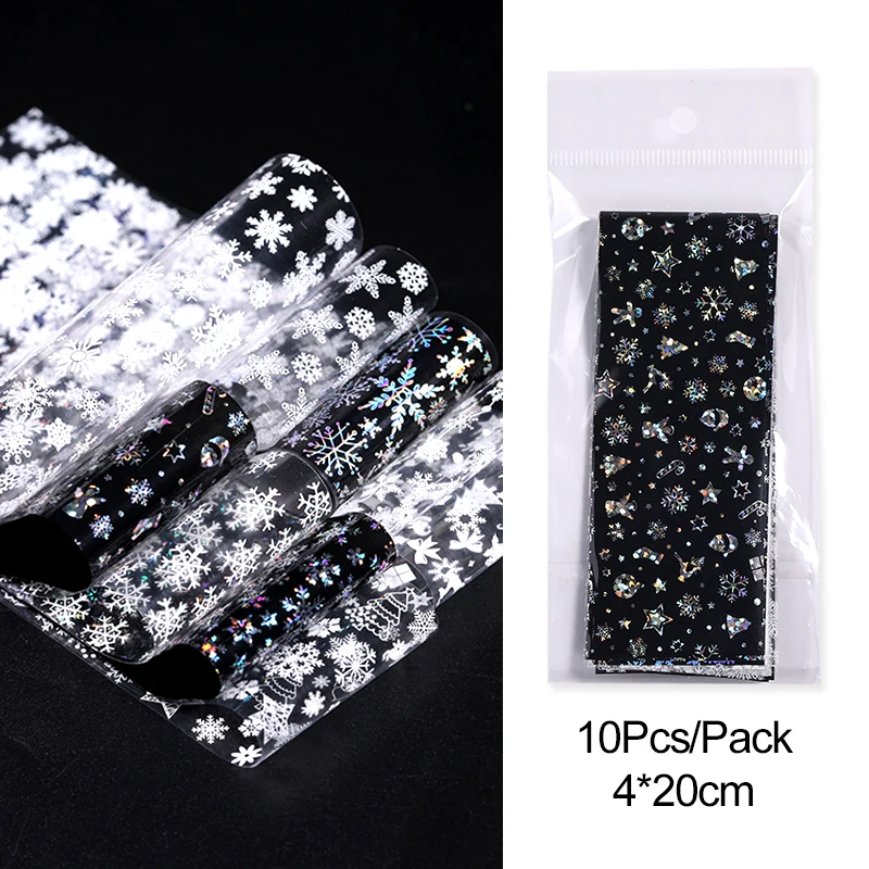 10Pcs Music Symbol Pattern Foil Nails Guitar Singer Christmas Halloween Adhesive Nail Art Stickers Slider Decoration Wraps | Красота и