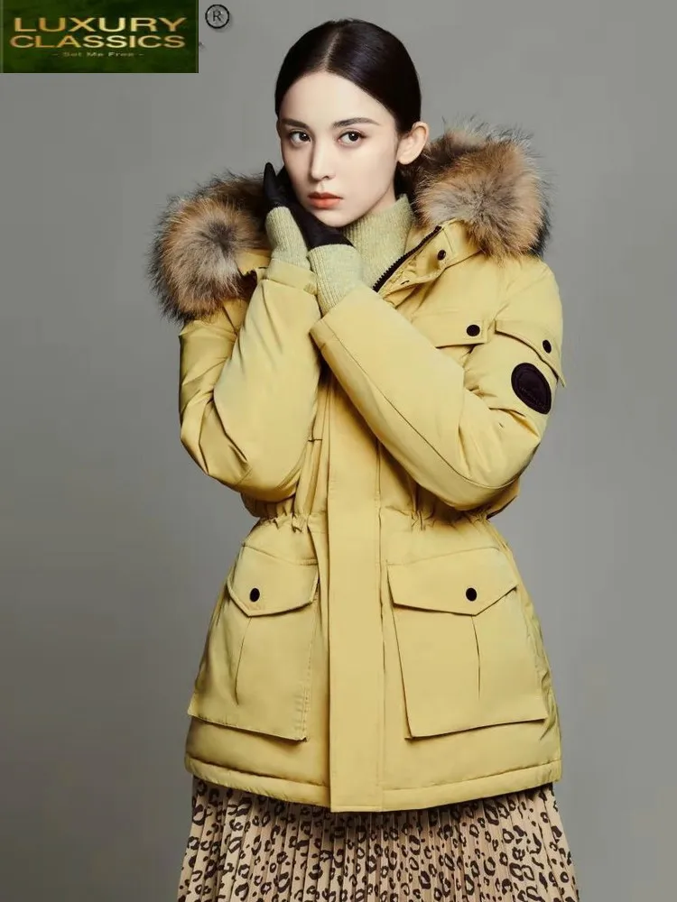 

Winter Women's Jacket Warm Down Jacket Hooded Woman Coat Female Raccoon Dog Fur Collar Parka 2021 Mujer Chaqueta PPH1372