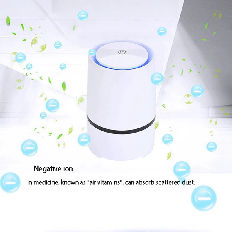 

Portable Mini Air Purifier Ion Generator for Office Home Desktop Negative Ion Hepa Filters,Usb Low Noise Night Light