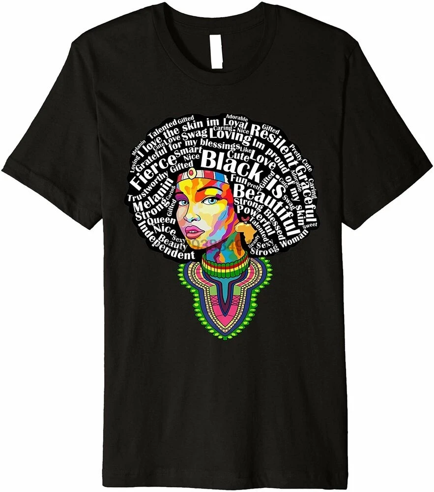 Черная футболка Dashiki с изображением истории черная Красивая Женская премиум