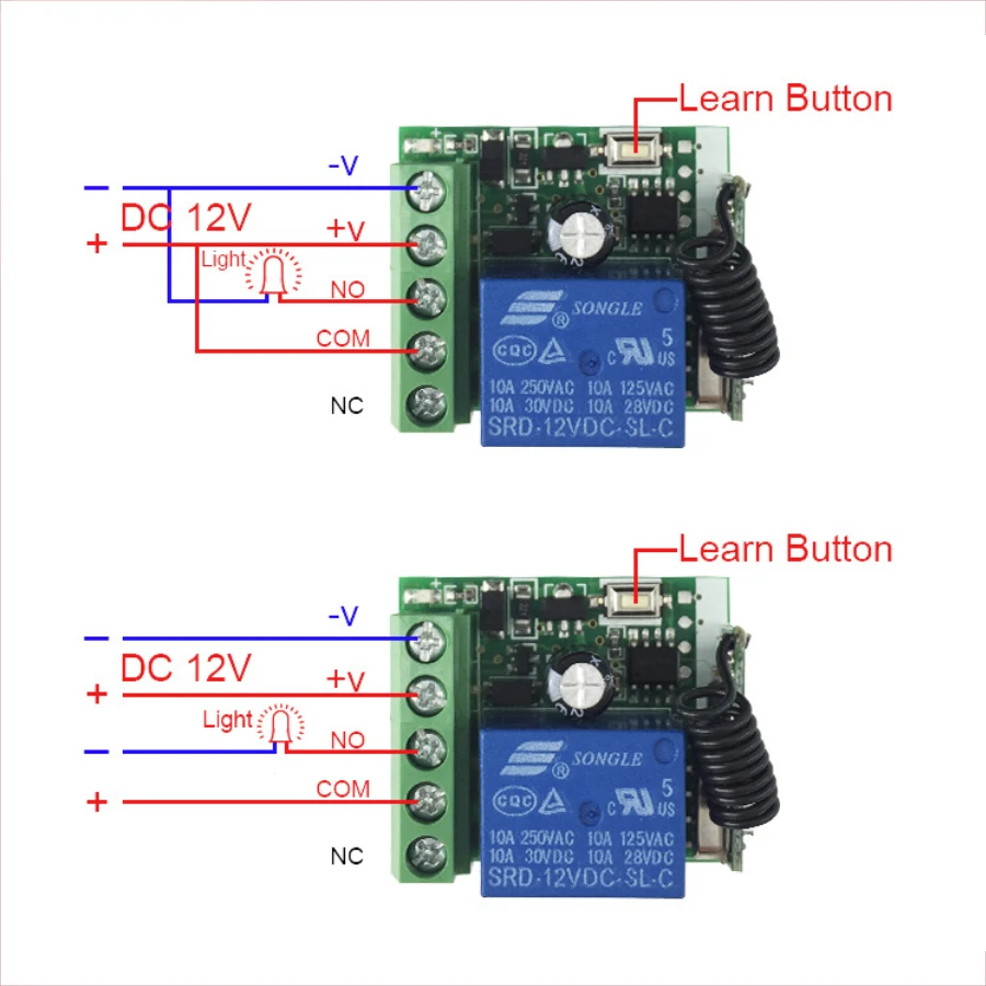 

12V single wireless remote control switch access control luminaire can delay the wall remote launch control 433mhz