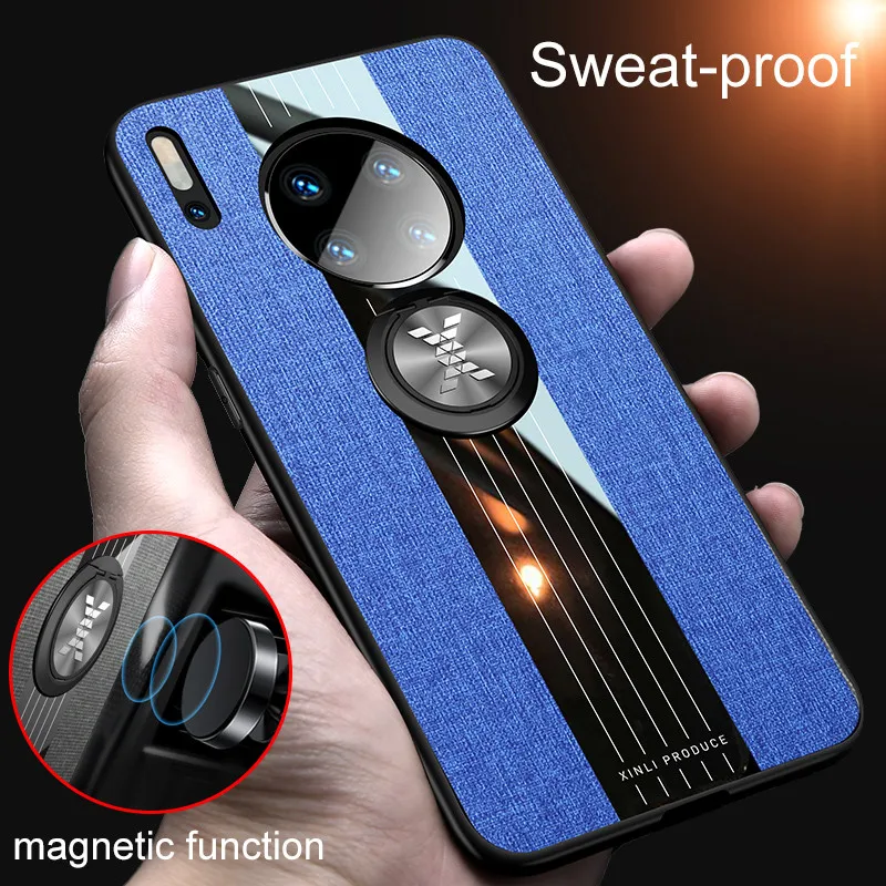 

For Huawei Mate 8 9 10 Pro Case Luxury Car Holder Ring Stand Holder Case for Mate20 Mate30 Mate 20 30 Lite PU Leather Coque
