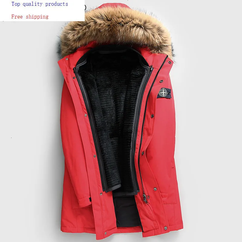 Пальто из натурального меха Мужская парка зимний пуховик с подкладкой
