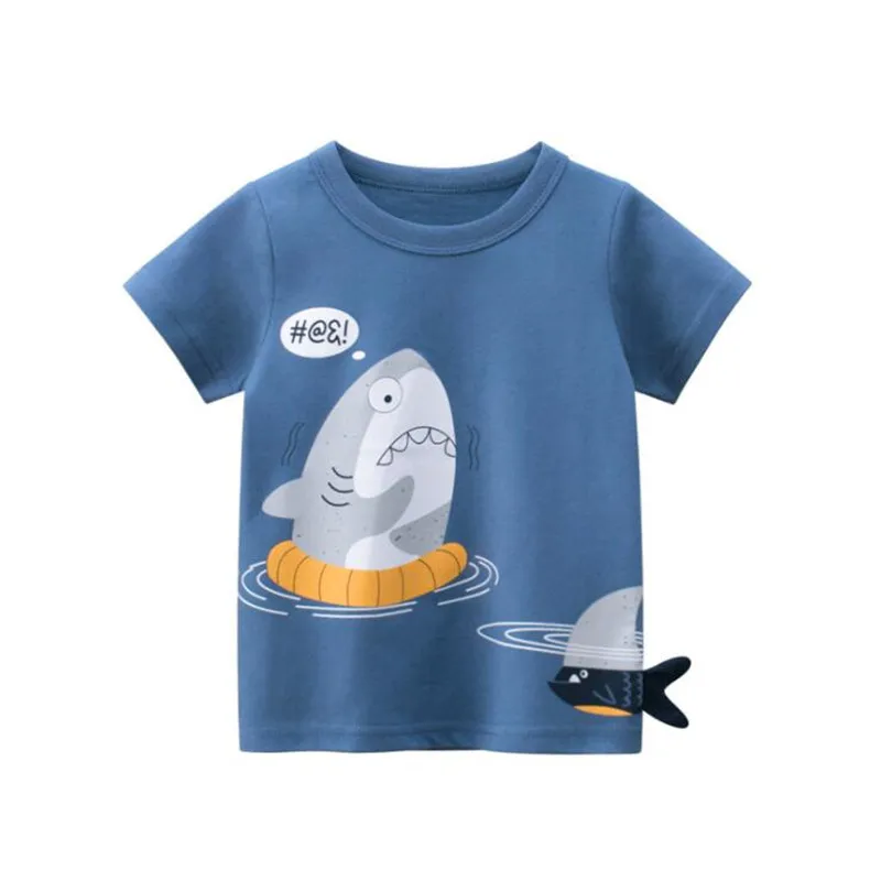 

Children's Short Sleeve Cotton T-Shirt 2021 Summer New Cartoons T-Shirt Handsome Boys Loose Versatile Tops For 1-10 Years