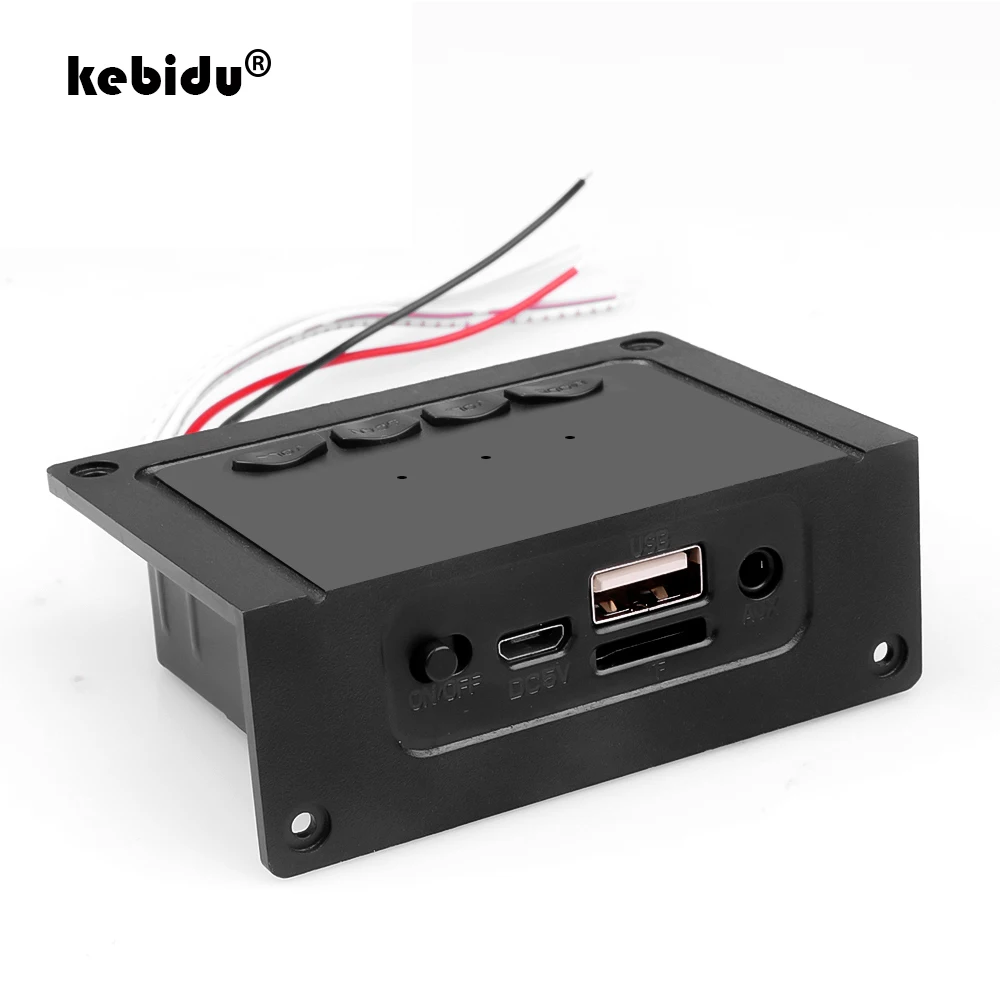 kebidu Handsfree 5V Mini MP3 Decoder Board Support Call Bluetooth 5.0 Decoding Module MP3 WAV AUX TF Card USB 2*5W Amplifier
