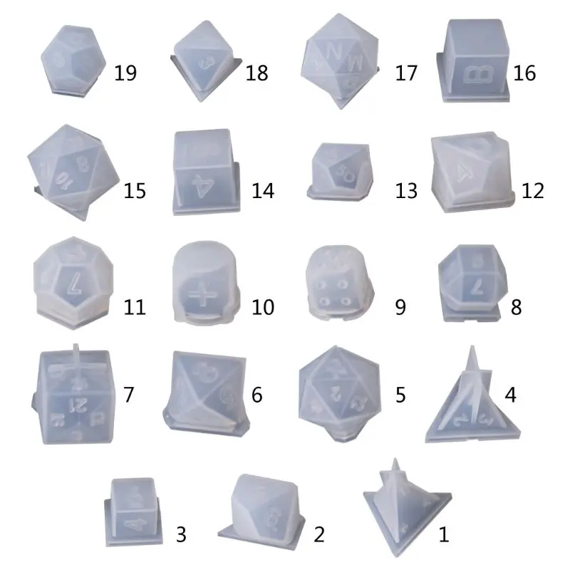 

DIY Crystal Epoxy Mold Dice Fillet Shape Multi-spec Digital Game High Mirror Silicone Mould Making Accessories