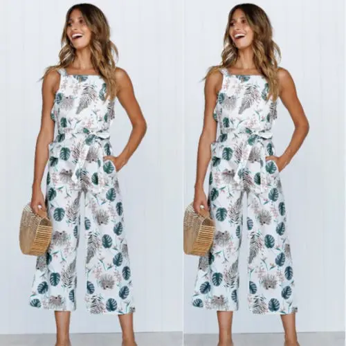 Женский пляжный комбинезон без рукавов вечерние длинные брюки с открытой спиной