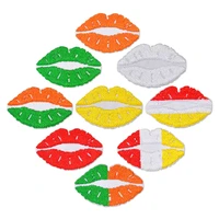 fashion sexy embroidered lips patch diy clothing pants womens sweater decorative cloth stickers iron on handmade accessories