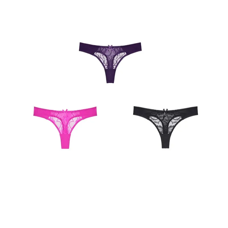 

3Pcs/lot Sexy Panty Underwear Woman Lace Thong G-String Sexy Briefs Lingerie Woman Thong T-back Female Underwear For Woman
