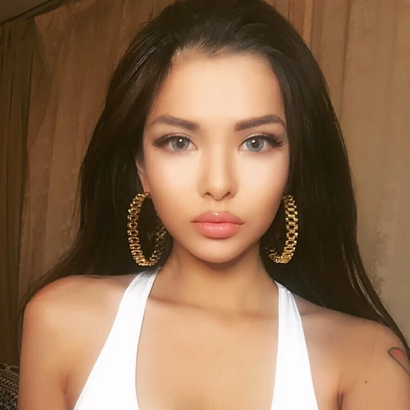 

Women Spring and Summer New Jewelry European Girls Hip Hop Rock Band Exaggerated Super Large Circle Silver Needle Earrings