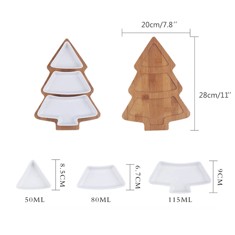 1 set Christmas Tree Ceramic Dishes Porcelain Plates Tableware Dinnerware Salad Cake Fruit Dessert Candy Xmas Decoration | Дом и сад