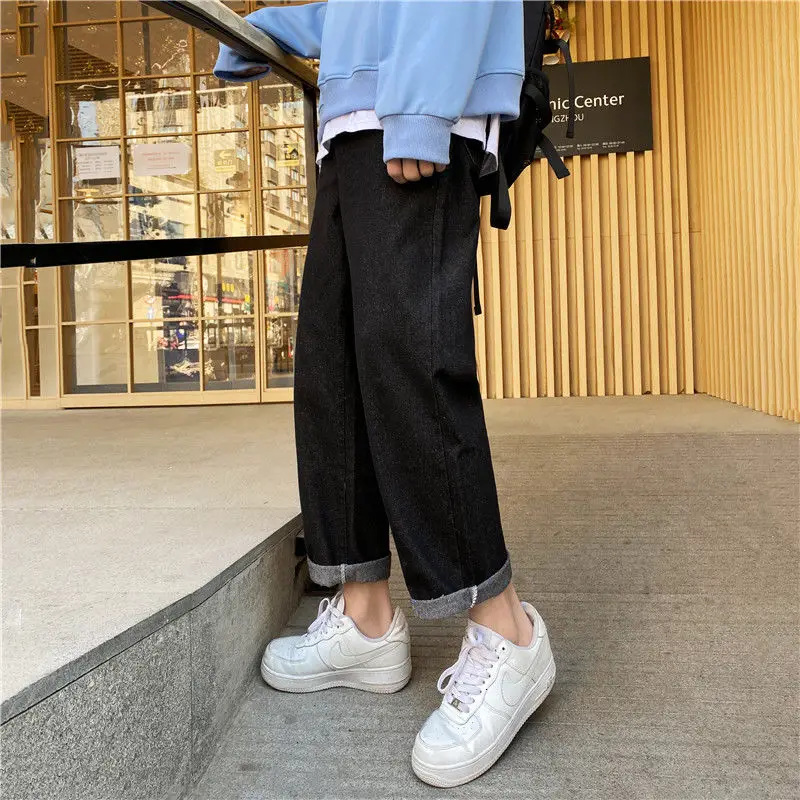 

New Cashew Flower Flanging Jeans For Spring Streetwear Hip Hop Japan Style Smart Casual