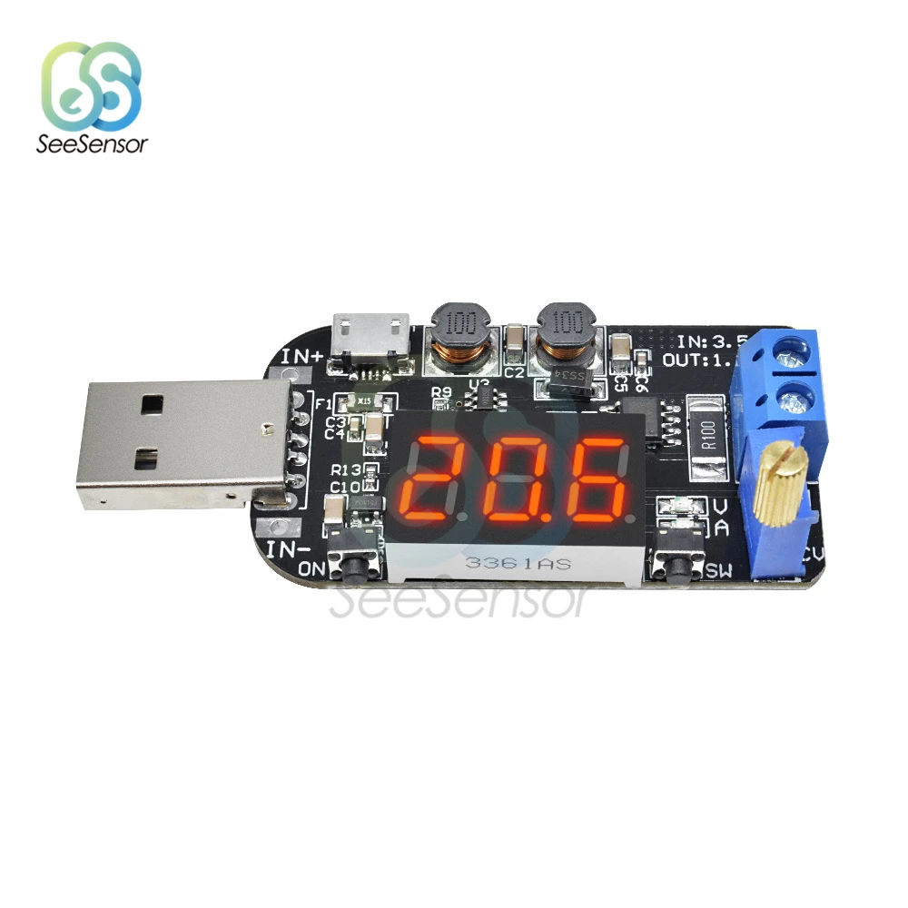 Adjustable 5 В до 1-24 В Регулируемый понижающий модуль питания светодиодный цифровой дисплей повышающий понижающий стабилизатор напряжения конвертер