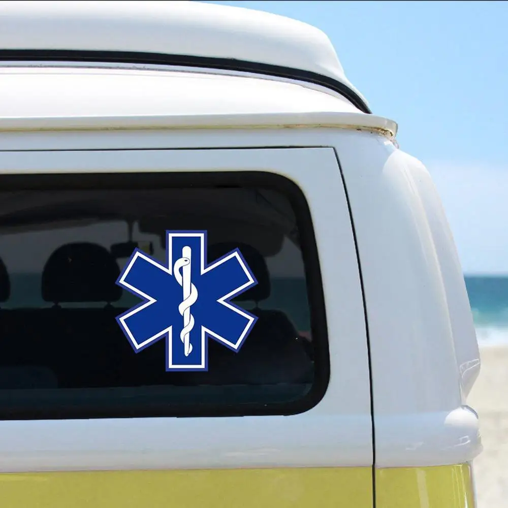 2 шт. автомобильные светоотражающие наклейки со звездой жизни 10 х10 см|Наклейки на