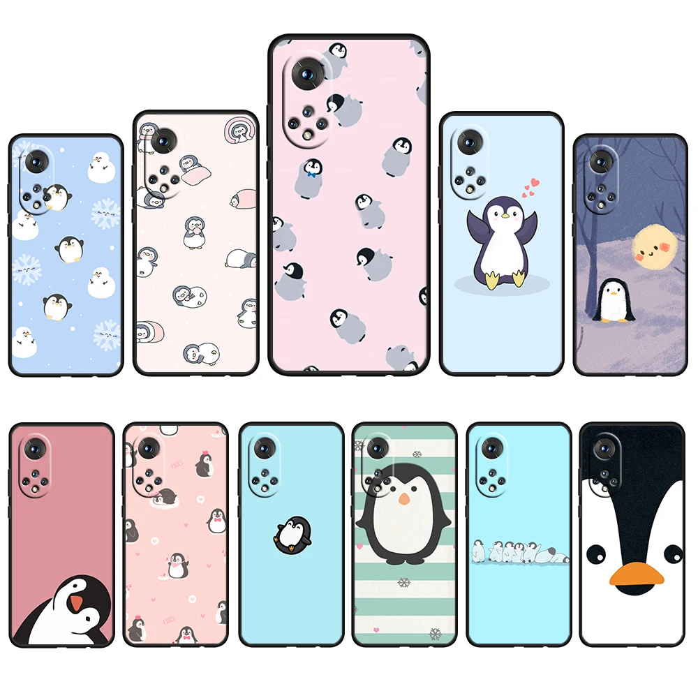 

Cute Penguin Cartoon Funny For Huawei Nova 9 8 7 6 5 4 3 8i 8SE 7SE 6SE 5T 5i 2i Lite2 Pro 4G 5G Soft Black Phone Case Cover