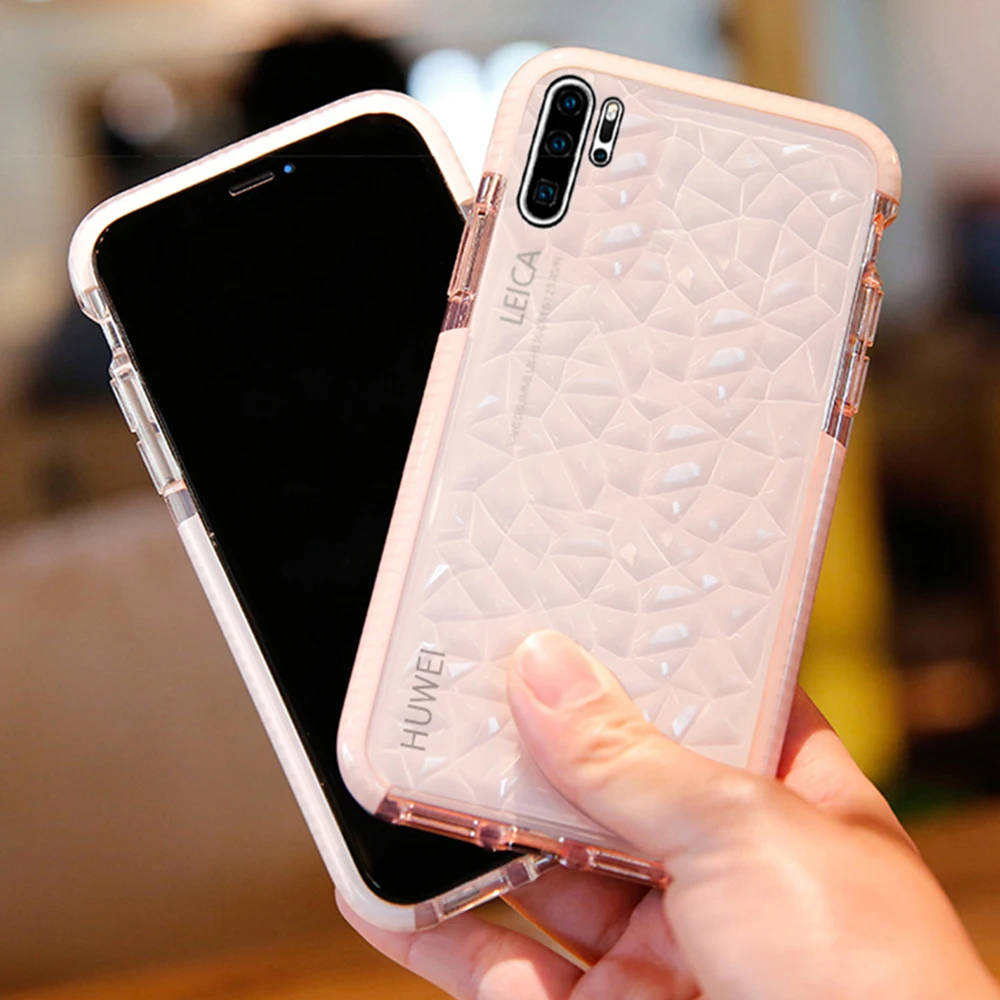 Diamond Transparent Phone Case For Huawei P10 Plus P30 P20 Lite Pro Clear Mate 20 Honor 10 Cover Soft TPU Back | Мобильные телефоны