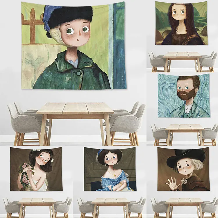 

World Masterpiece Hanging Fabric Background Wall Covering Home Decoration Wall Blanket Tapestry Bedroom Wall Hanging