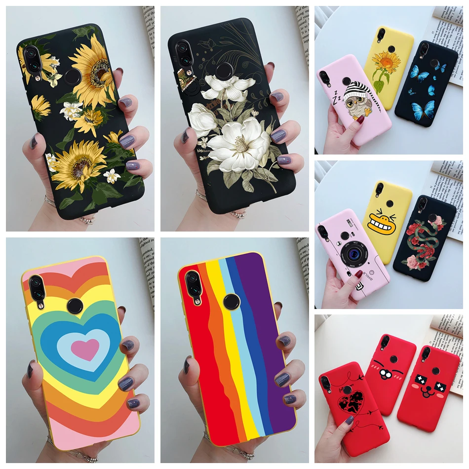 Love Heart Couple Case For Xiaomi Redmi Note 7 Pro Case Shockproof Silicone Painted Soft Cover For Xiaomi Redmi Note7 7Pro Funda