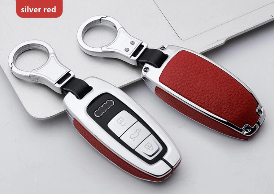 

Высококачественный чехол-брелок из оцинкованного сплава и кожи для AUDI A8 A7 A6 C8 Q8 2018 2019 защитный чехол для смарт-ключа