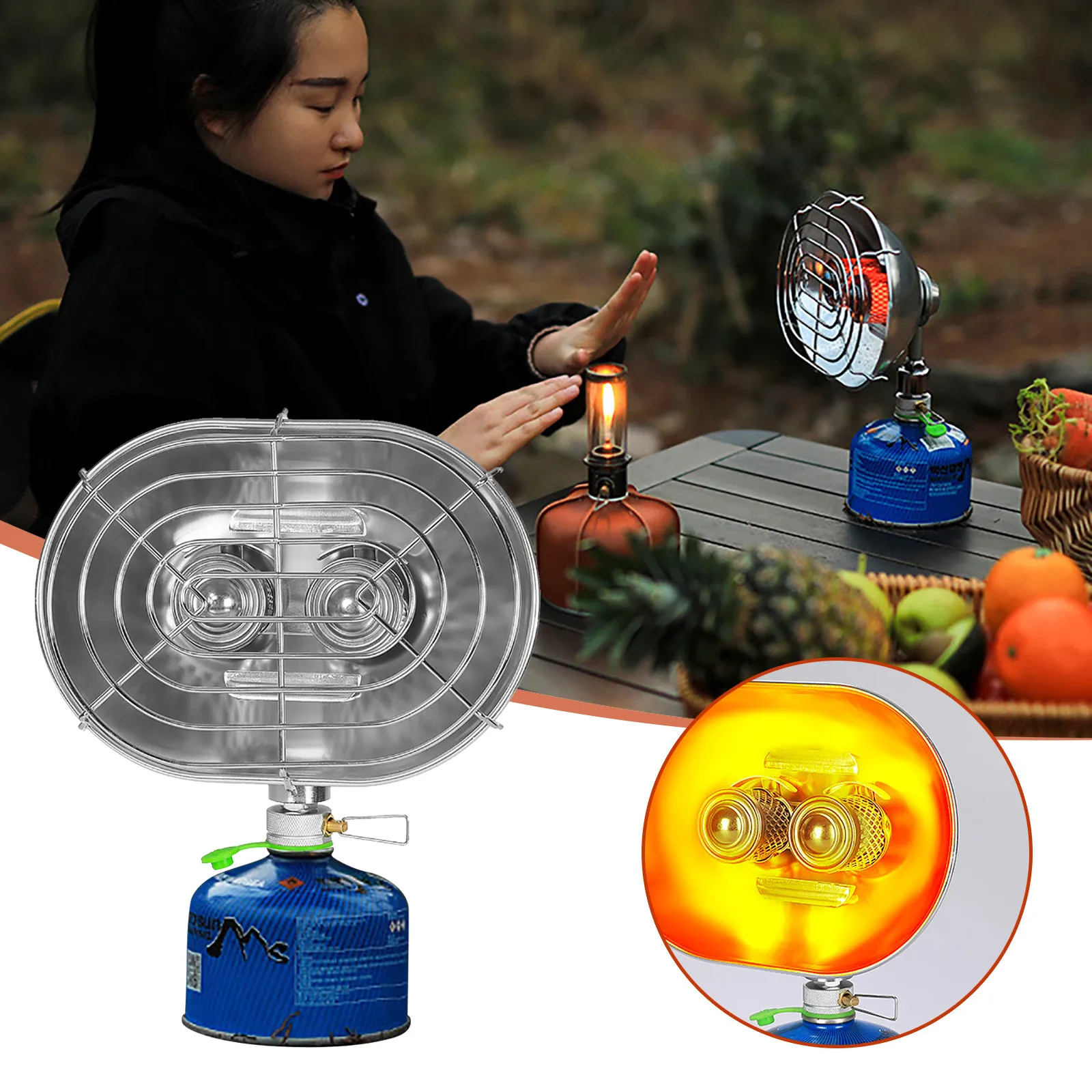 

Переносной газовый нагреватель для кемпинга, нагреватели для палатки без электроэнергии, уличный камин, зимний нагреватель