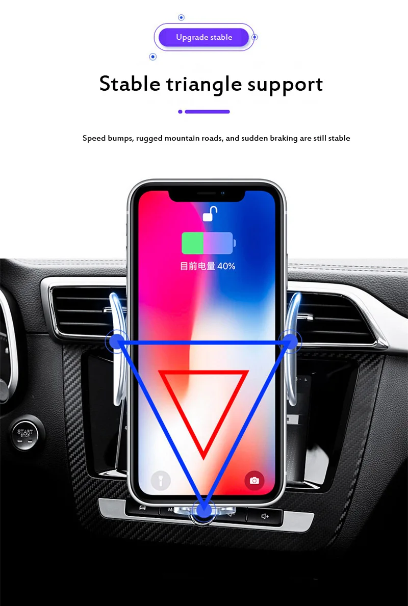 Qi 10 Вт беспроводное автомобильное зарядное устройство для iPhone 11 Pro Max XR зарядное устройство для телефона для samsung S10 Xiaomi Быстрая зарядка Автомобильный держатель для телефона зарядное устройство