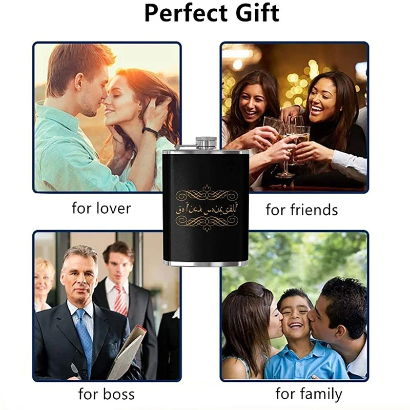 

Hip Flask Stainless Steel Pocket Flask Leakproof Wine Bottle 8oz Men's Women's Travel Camping Fishing Drink Bar Travel