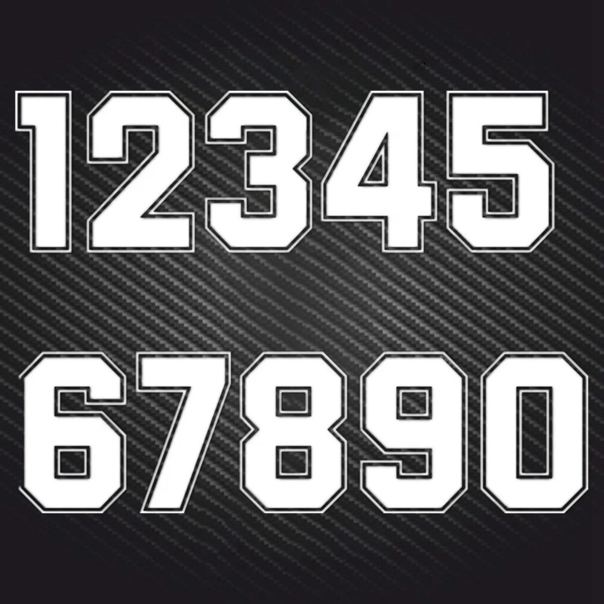 

A1111 # Digits 0 1 2 3 4 5 6 7 8 9 Racing Numbers Vinyl Decal Motorcycle Helmet Accessories Car Sticker
