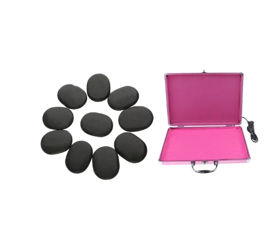 16pcs/set Hot Stone Massage Set Heater Box Relieve Stress Back Pain Health Care Acupressure Lava Basalt Stones for Healthcare | Красота и