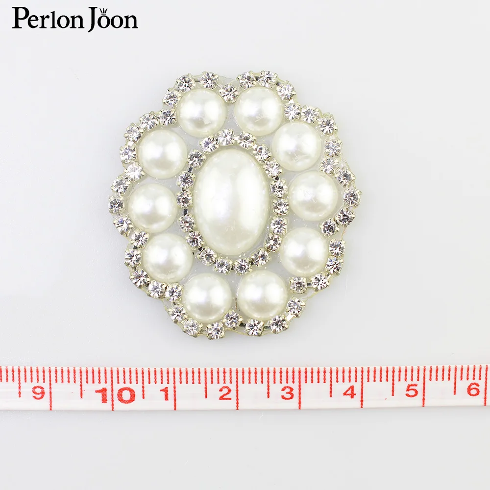 

5Pcs oval pearl rhinestone applique hot fix crystal patch decoration accessories DIY iron on clothing TJ 012