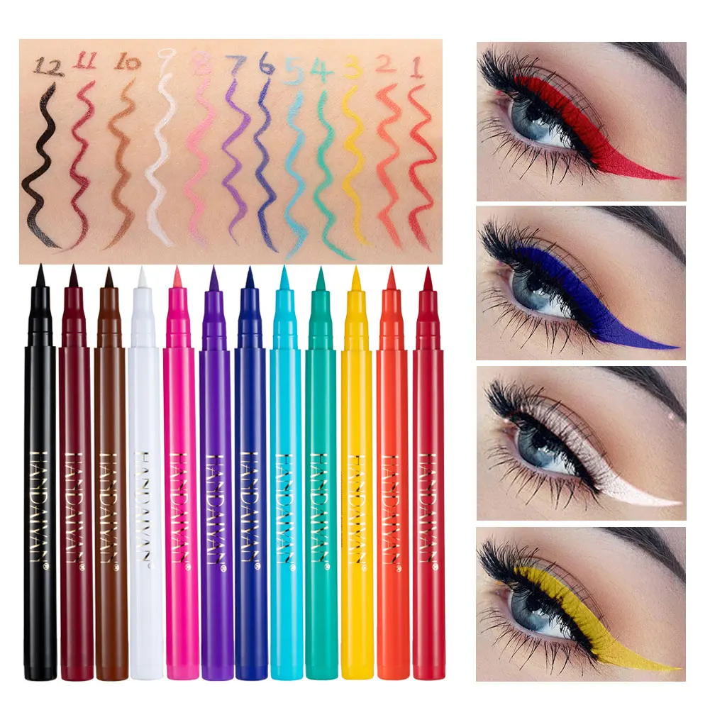 

Color Eyeliner Kit 12 Colors/Pack Matte Waterproof Gel Colorful Eye Liner Pencil Set Makeup Cosmetics Long-Lasting Cosplay