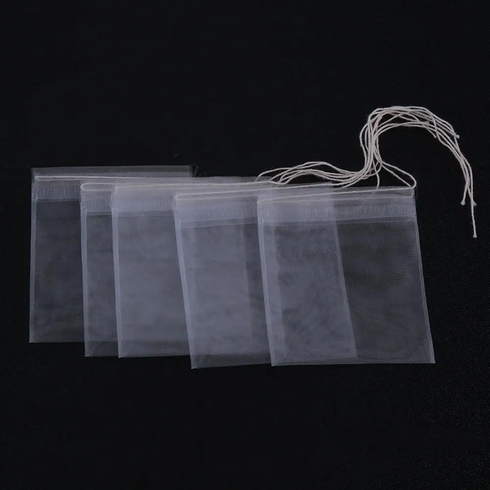 

50pcs Portable Nylon Empty Tea Bag Seal Filter String Tea Bag