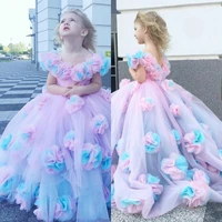 2021 floral ballgown flower girls dresses garments combined colored hand pageant gownscustom made first