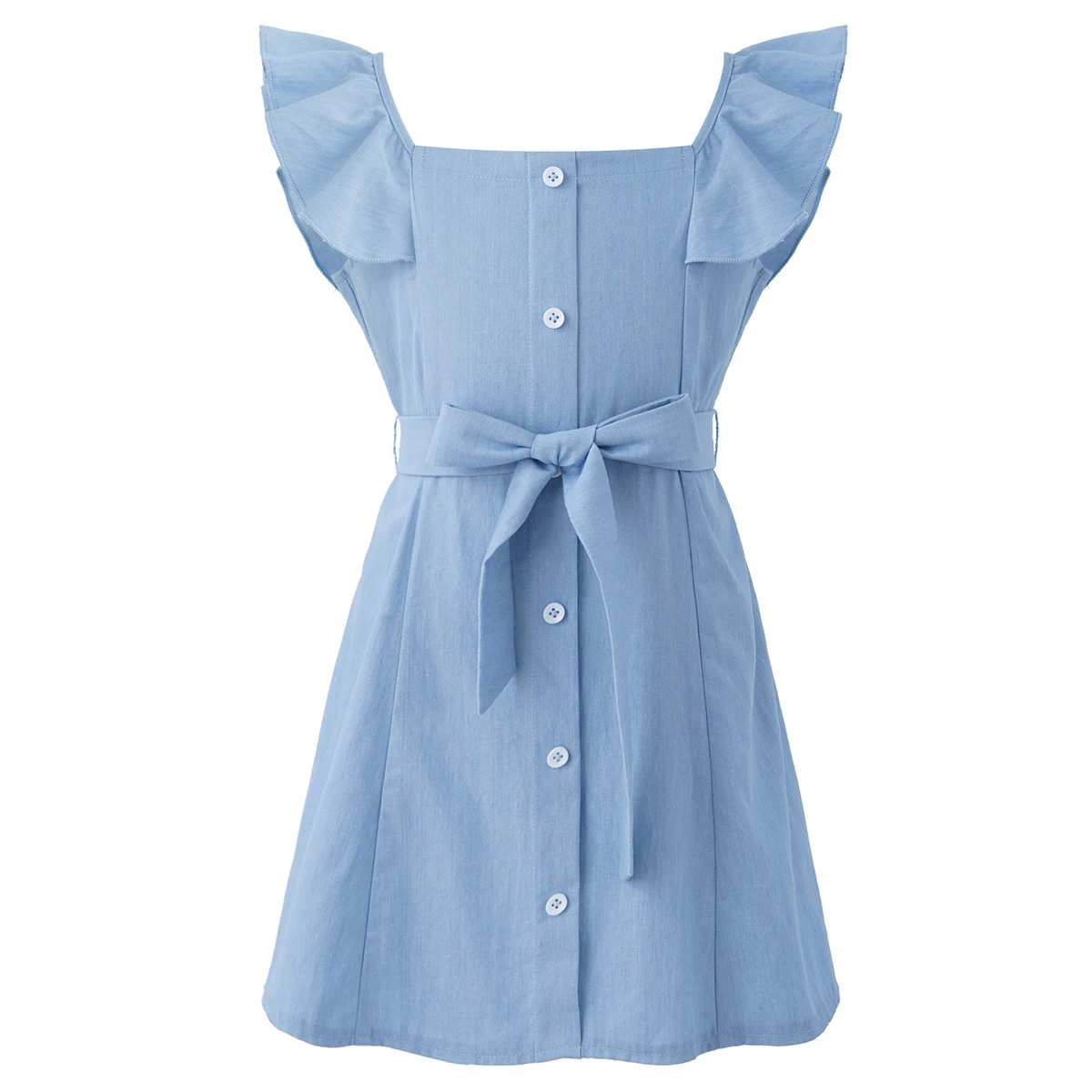 

Girls Denim Dress 2021 Summer Party Kids Dresses For Girls Sleeveless Square Neckline Casual Princess Dress Children Clothing
