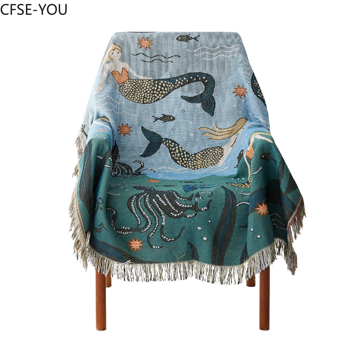 Декоративное покрывало для дивана русалка на диван/кровати/самолёт дорожное