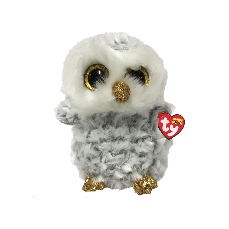 

Ty Beanie Boos Big Eyes 6" 15 cm Grey Owl Soft Plush Appease Sleeping Toy Stuffed Animal Doll Collection Children Birthday Gifts