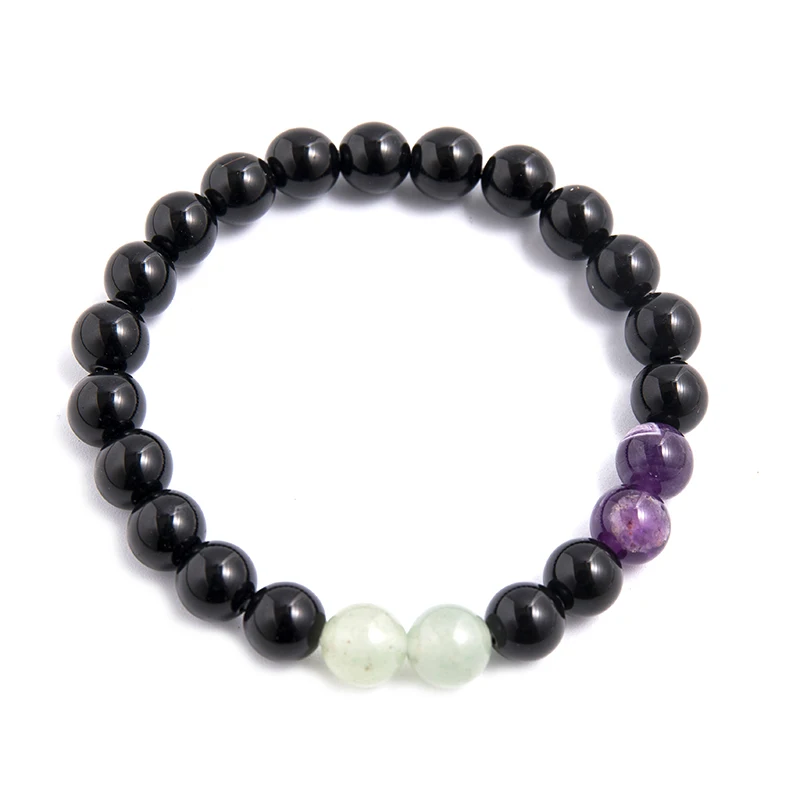 8 мм натуральный аметист и авантюрин нефрит черный оникс бисер ожерелье 108 бусина
